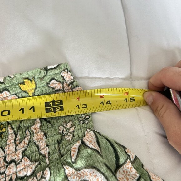 Aerie Elastic Waist Floral Flowy Shorts Pull On Pink Green Womens Medium M - Picture 3 of 5